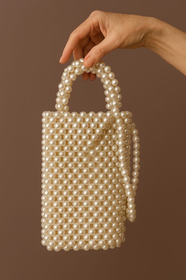 Elegant Pearl Beaded Vase Wrap